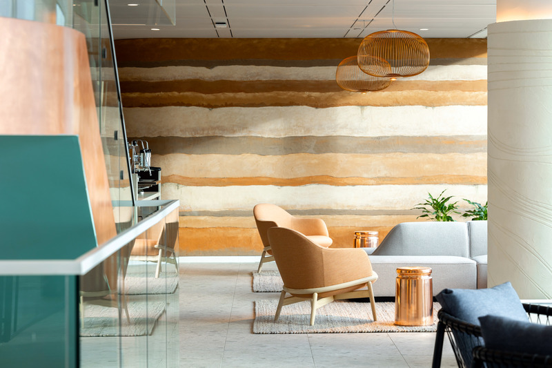 Press kit | 5571-03 - Press release | Vancouver's Newest Office in Top Tier Tower: Sandstorm HQ - Edit Studios Inc. - Commercial Interior Design - Reception Lounge - Photo credit: Brett Ryan
