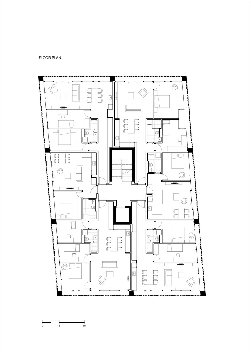 Dossier de presse | 7567-01 - Communiqué de presse | Skew House - Danilo Dangubic Architects - Architecture résidentielle - Floor plan - Crédit photo : Danilo Dangubic Architects