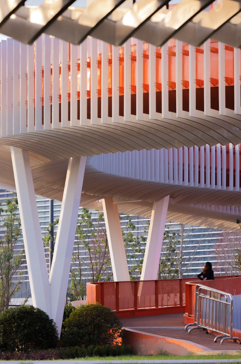 Dossier de presse | 7554-01 - Communiqué de presse | Dong‘an Lake Sports Park Bridge for the Chengdu FISU World University Games - Atelier-Sizhou (四周建筑) - Architecture de paysage - Structure details - Crédit photo : Arch-Exist