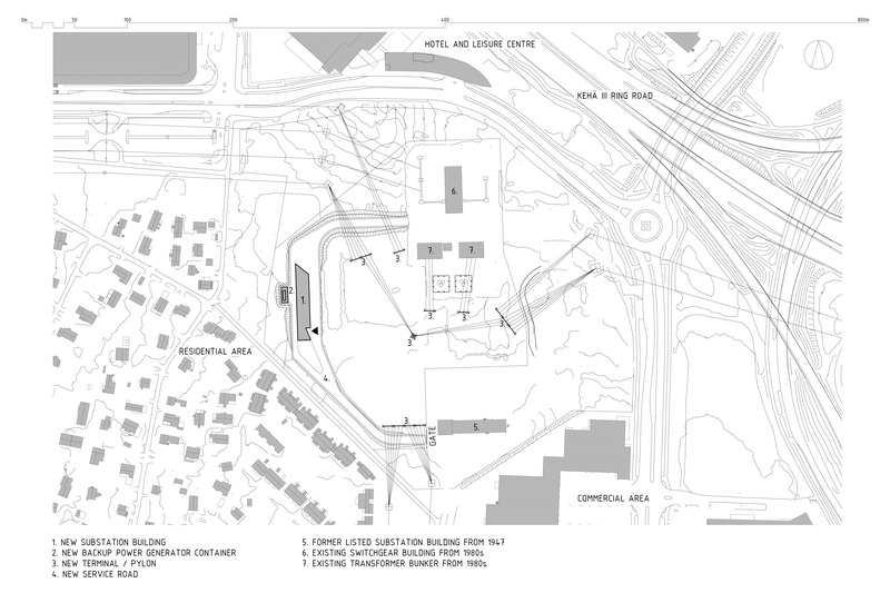 Dossier de presse | 5706-02 - Communiqué de presse | Tammisto Electricity Substation - Kivinen Rusanen Architects - Architecture industrielle - Site plan - Crédit photo : Kivinen Rusanen Architects