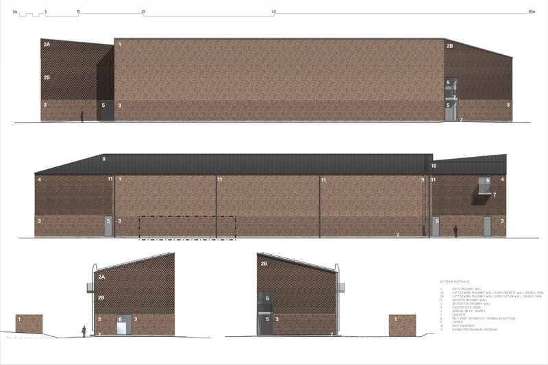 Dossier de presse | 5706-02 - Communiqué de presse | Tammisto Electricity Substation - Kivinen Rusanen Architects - Architecture industrielle - Facade drawings - Crédit photo : Kivinen Rusanen Architects