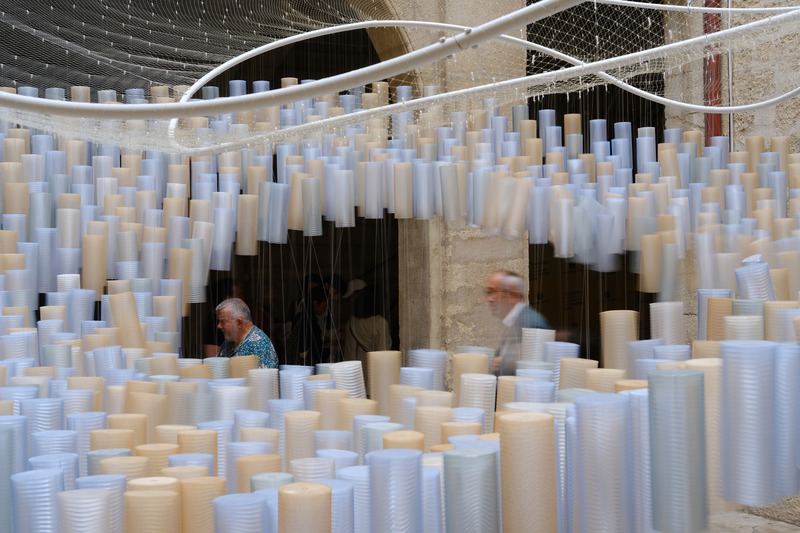Dossier de presse | 7588-01 - Communiqué de presse | Gagnant du Prix Public FAV 2024 | RHUBARB : une symphonie d'architecture durable guidée par les spectateurs, inspirée par les Jeux Olympiques et le "Rythme" - Atelier DARN - Art - Crédit photo : Diego Albo Martínez