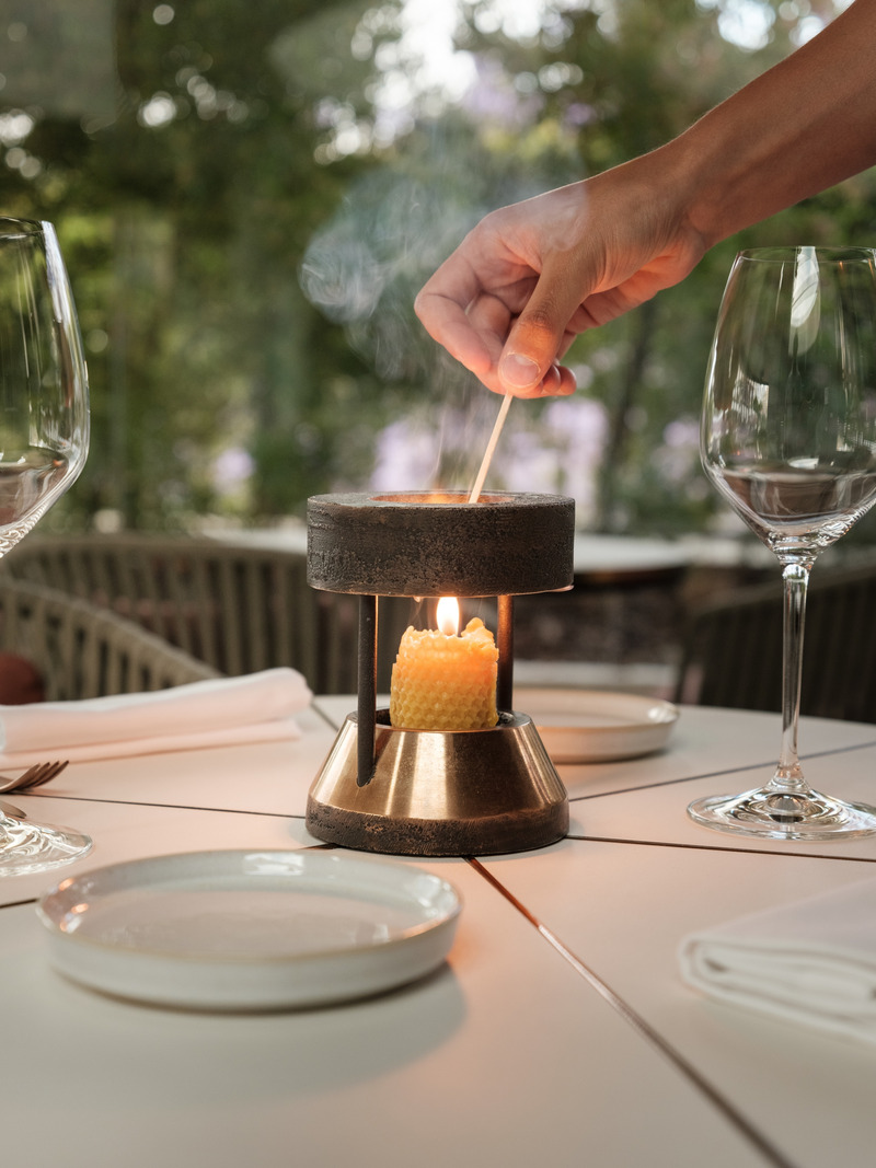 Press kit | 7577-01 - Press release | Openbook Earns International Recognition for Ritz Pool Bar Project - Openbook - Commercial Interior Design - Bugio candle holder - Photo credit: <p class="">jgphoto.graphy – João Guimarães</p>