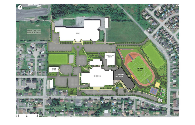 Press kit | 3253-05 - Press release | The Saint-Georges Multisport Complex: Bright and Welcoming - ABCP architecture in consortium with MLL et BBL architects - Institutional Architecture - Site plan of the Saint-Georges Complex - Photo credit: ABCP architecture