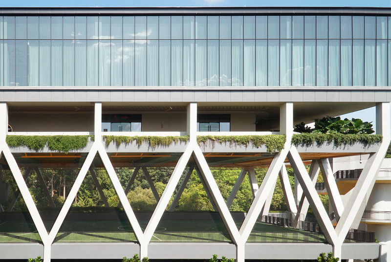 Dossier de presse | 4036-01 - Communiqué de presse | DP Architects’ SAFRA CCK Clubhouse Wins Sustainable Sports & Recreation Building at Architizer A+Awards 2024 - DP Architects - Architecture commerciale - <p class="">The series of bold ‘V’ trusses convey vitality and strength, becoming the main organizing element throughout the building as they cradle the various programs and spaces. The spatial and loading requirements of each program are manifested in the varying sizes and arrangements of trusses, expressing a dynamic yet robust silhouette. </p> - Crédit photo : DP Architects