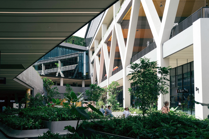 Dossier de presse | 4036-01 - Communiqué de presse | DP Architects’ SAFRA CCK Clubhouse Wins Sustainable Sports & Recreation Building at Architizer A+Awards 2024 - DP Architects - Architecture commerciale -  <p class="">The open Courtyard is delightful with its forest-like ambience, created through planters that employ biomorphic shapes and introduction of canopy trees and shade-tolerant shrub species. The planters are formed with seats, creating a conducive resting or rendezvous point.</p>  - Crédit photo : DP Architects