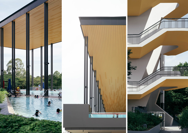 Dossier de presse | 4036-01 - Communiqué de presse | DP Architects’ SAFRA CCK Clubhouse Wins Sustainable Sports & Recreation Building at Architizer A+Awards 2024 - DP Architects - Architecture commerciale - Dynamic yellow hues feature prominently across the clubhouse.  - Crédit photo : DP Architects