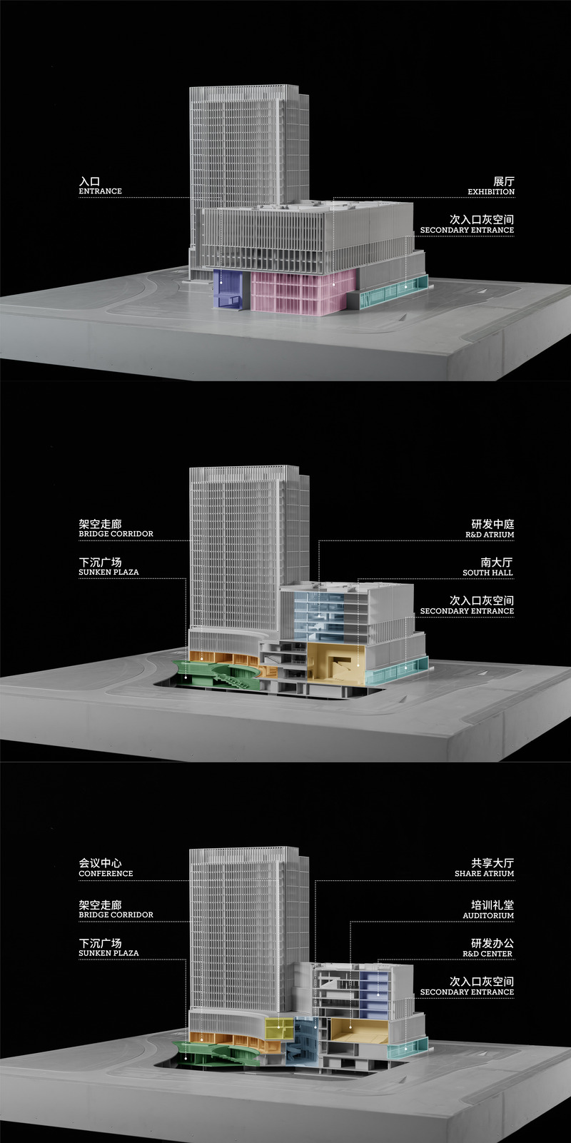 Dossier de presse | 3524-06 - Communiqué de presse | Uniview Headquarters - GOA (Group of Architects) - Architecture commerciale - Model of functional organization - Crédit photo : ©GOA