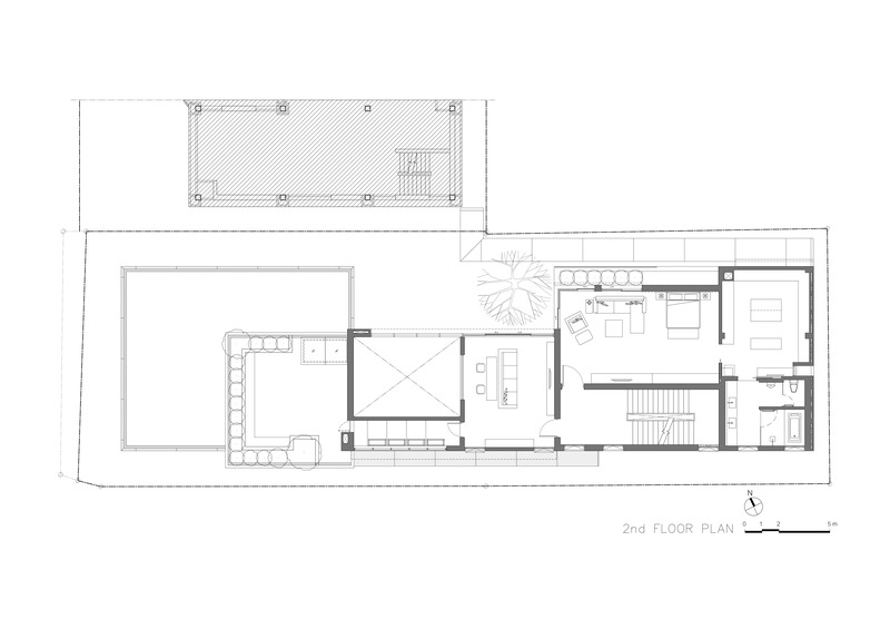 Dossier de presse | 7580-01 - Communiqué de presse | Monow House, Thailand - Archismith - Architecture résidentielle - Plan du 2ème étage - Crédit photo : SkyGround architectural film &amp; photography