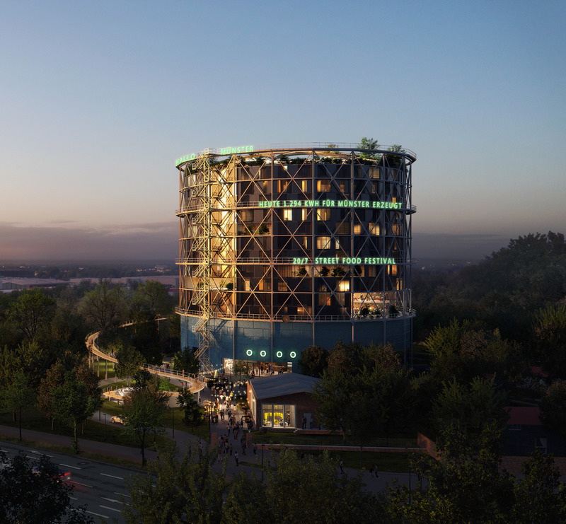 Press kit | 661-84 - Press release | WAFX 2024 Prize Winners Announced: Recognising Architects Tackling Today’s Global Issues - World Architecture Festival (WAF) - Competition - Carbon and Climate - Gasometer by Mei architects and planners, Peter Bastian Architekten - Photo credit: Mei architects and planners, Peter Bastian Architekten