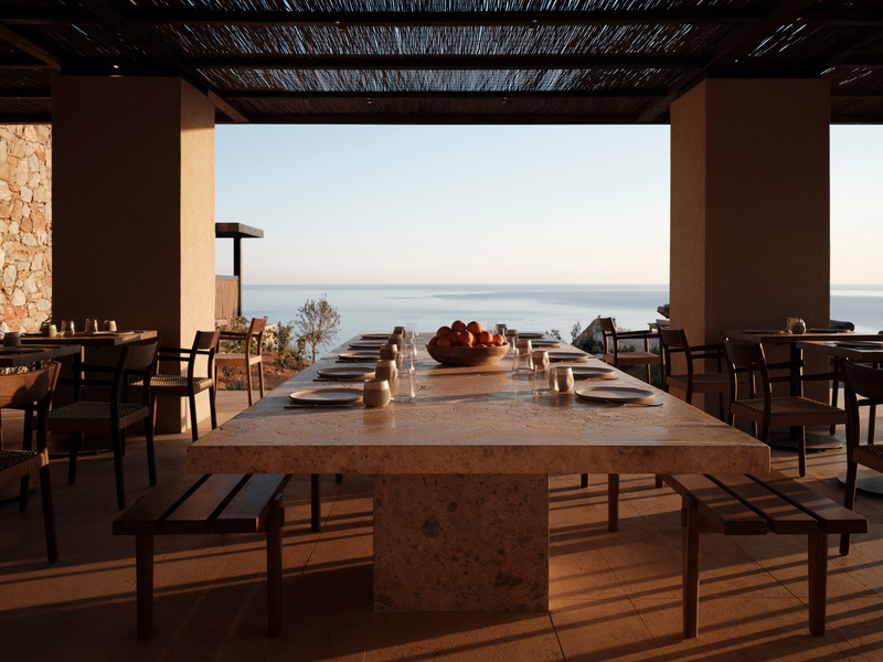 Press kit | 6827-01 - Press release | Gundari Resort - Block722 - Commercial Architecture - Gundari_outdoor restaurant - Photo credit: Martha Vosdou
