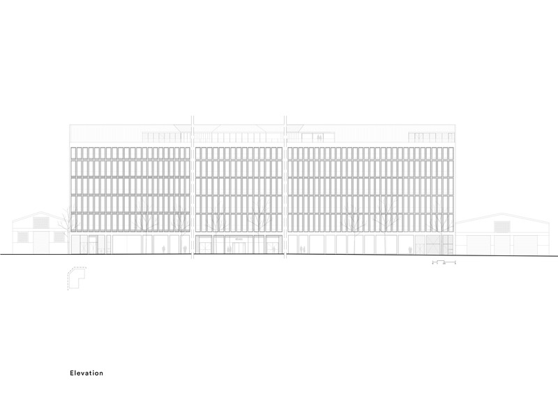 Dossier de presse | 4196-01 - Communiqué de presse | b720 Turns Simon's Old Factory to SWITCH, the Company's New Headquarters - b720 Fermín Vázquez Arquitectos - Architecture commerciale - Elevation - Crédit photo : b720 Fermín Vázquez Arquitectos