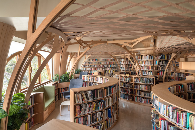 Press kit | 7591-01 - Press release | The Forest of Knowledge - studio HINGE - Commercial Interior Design - Window reading bays and hedge formations - Photo credit: Suryan//Dang