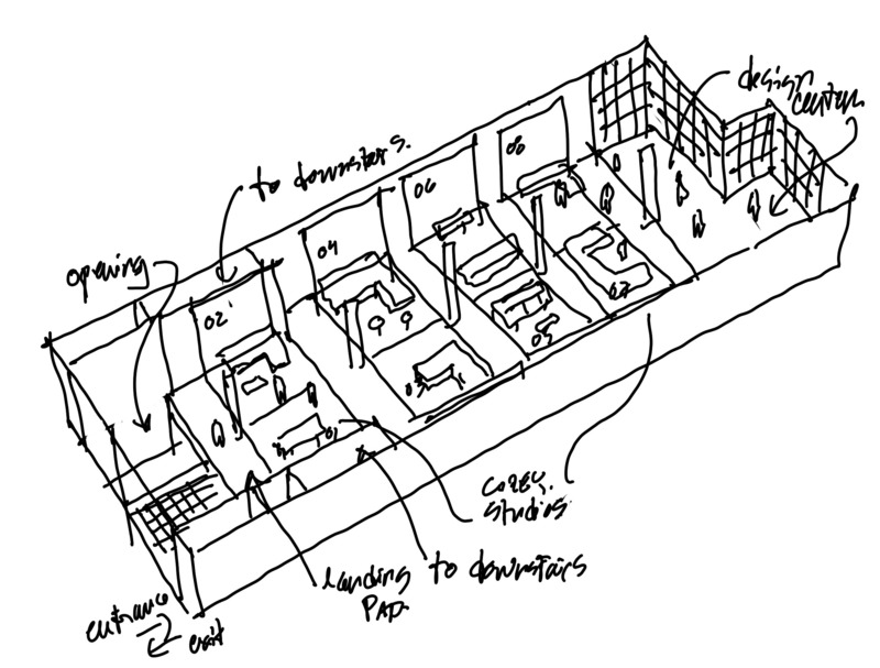 Dossier de presse | 2626-03 - Communiqué de presse | Boutique phare Cozey - LAAB architecture - Architecture commerciale - Croquis de l'intention conceptuelle - Crédit photo : LAAB architecture inc.