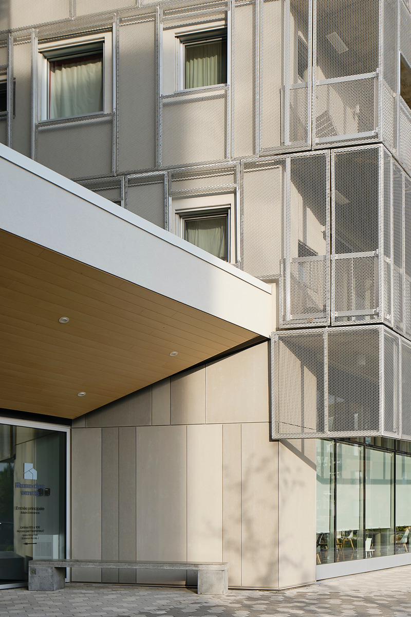 Press kit | 1676-07 - Press release | Rose des Vents: 123 Affordable Student Housing Units Designed by ADHOC - ADHOC - Residential Architecture - Photo credit: Maxime Brouillet 