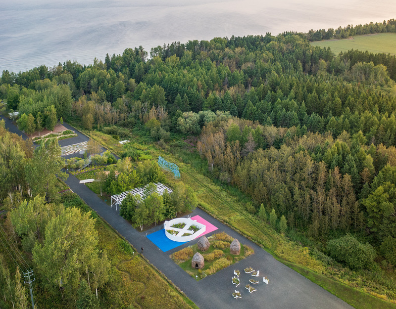Press kit | 837-50 - Press release | Call for Proposals - International Garden Festival 2025: BORDERS - International Garden Festival | Reford Gardens - Competition - Aerial View - International Garden Festival 2024 - Photo credit: Jean-Christophe Lemay