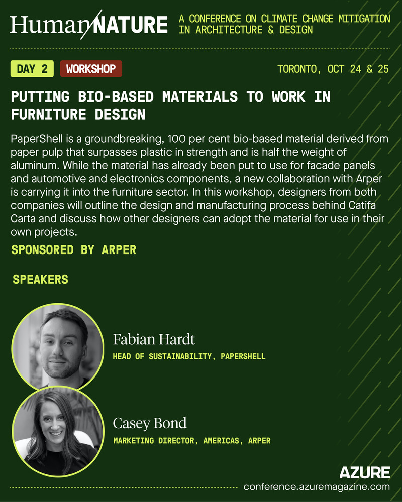 Dossier de presse | 809-39 - Communiqué de presse | Human/Nature, AZURE’s Conference on Climate Action Through Design, Gathers World-Renowned Practitioners in Toronto from October 24 to 25 - AZURE Media - Évènement + Exposition - Crédit photo : AZURE Media