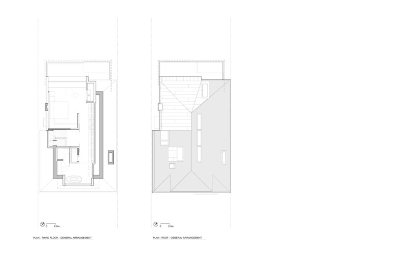 Dossier de presse | 7600-01 - Communiqué de presse | A Fresh Face in a Familiar Place: Summerhill Family Home Blends Contemporary Living with Neighborhood Charm - Barbora Vokac Taylor Architect Inc. - Architecture résidentielle - Floor Plans: Third Floor, Roof - Crédit photo :  Barbora Vokac Taylor Architect Inc. 