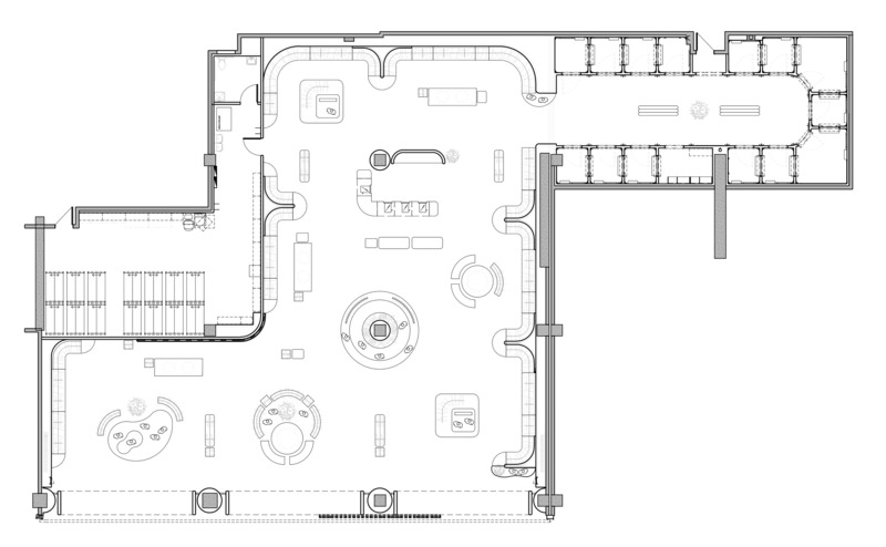 Press kit | 5898-04 - Press release | Dynamite Flagship: Digital Art, AI, and Innovation - Groupe Dynamite inc. - Commercial Interior Design -  Floor plan layout   - Photo credit:  Groupe Dynamite inc.  