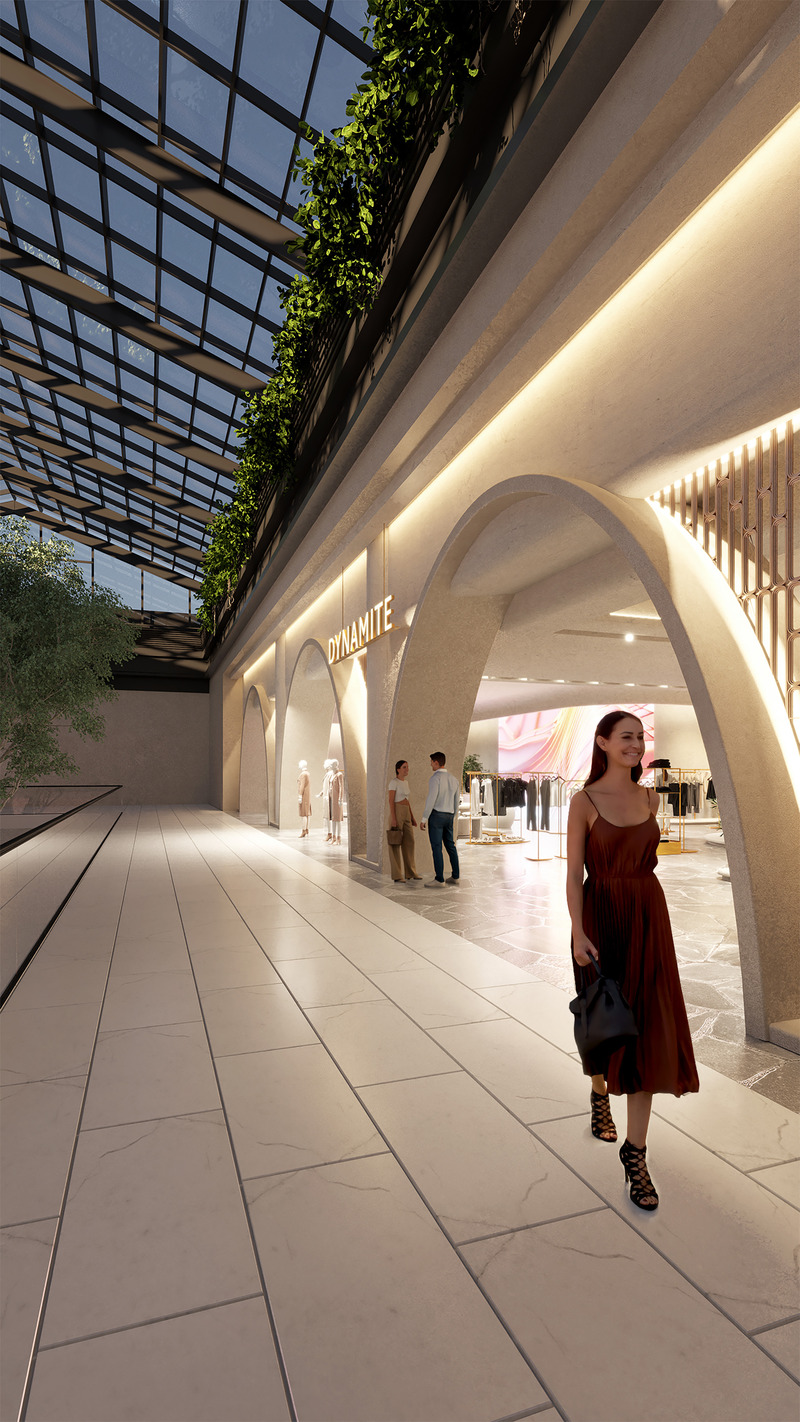 Press kit | 5898-04 - Press release | Dynamite Flagship: Digital Art, AI, and Innovation - Groupe Dynamite inc. - Commercial Interior Design - Photorealistic 3D rendering - Photo credit: Hypermédia innovation