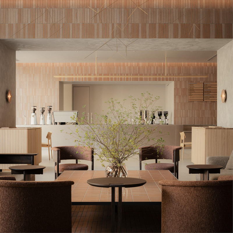 Dossier de presse | 4709-12 - Communiqué de presse | World's 49 Most Striking Interiors Shortlisted for Dezeen Awards 2024 - Dezeen - Concours - Blue Bottle Coffee Nagoya Sakae Cafe, Keiji Ashizawa Design, Aichi, Japan