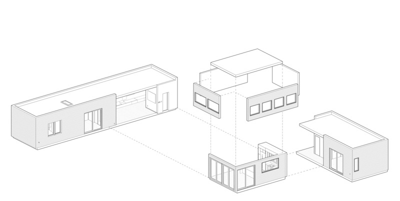 Dossier de presse | 5897-04 - Communiqué de presse | Shift House - Palette Architecture - Architecture résidentielle - Module Axonometric Diagram - Crédit photo : Palette Architecture