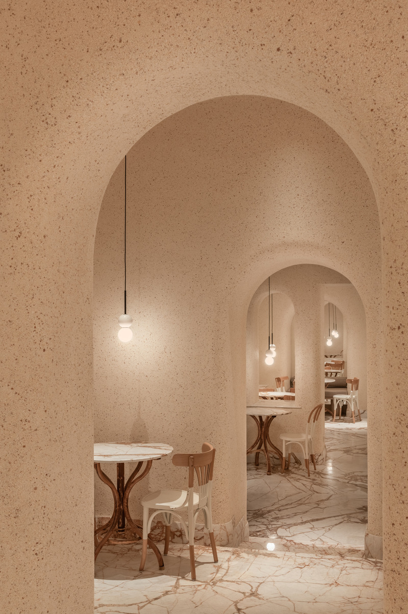 Press kit | 6673-02 - Press release | Cukiernia - The Pastry Shop With Walls Covered in Eggshell Plaster - YOD Group - Commercial Interior Design - Photo credit:  Yevhenii Avramenko 