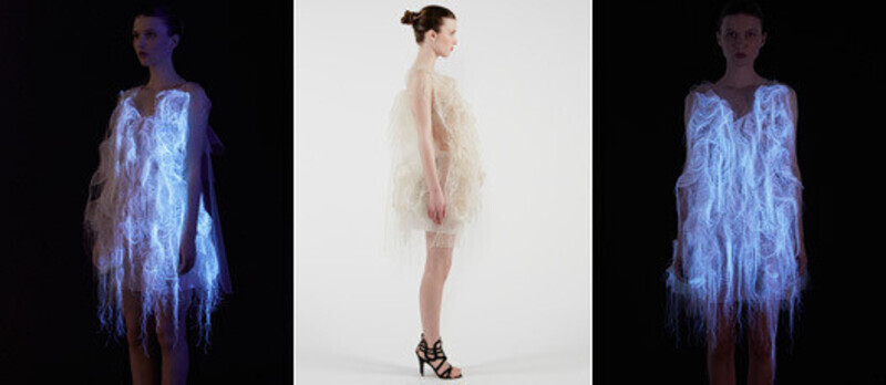 Dossier de presse - Communiqué de presse - (no)where (now)here - deux robes interactives - Ying Gao