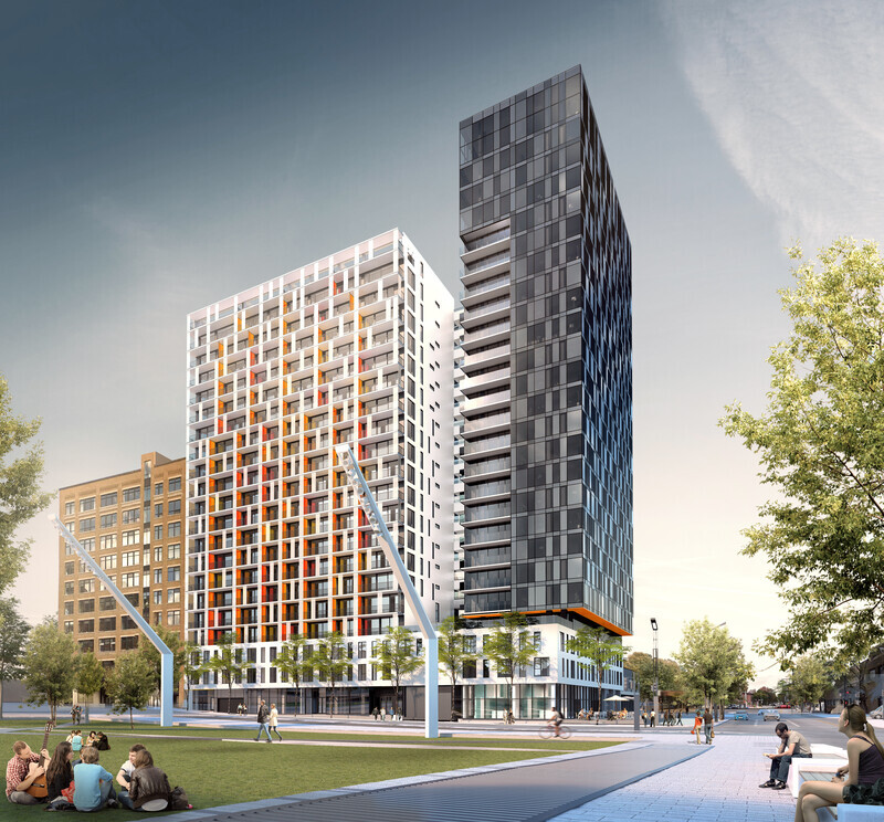 Dossier de presse - Communiqué de presse - Première pelletée de terre pour le Laurent & Clark - Menkès Shooner Dagenais LeTourneux Architectes
