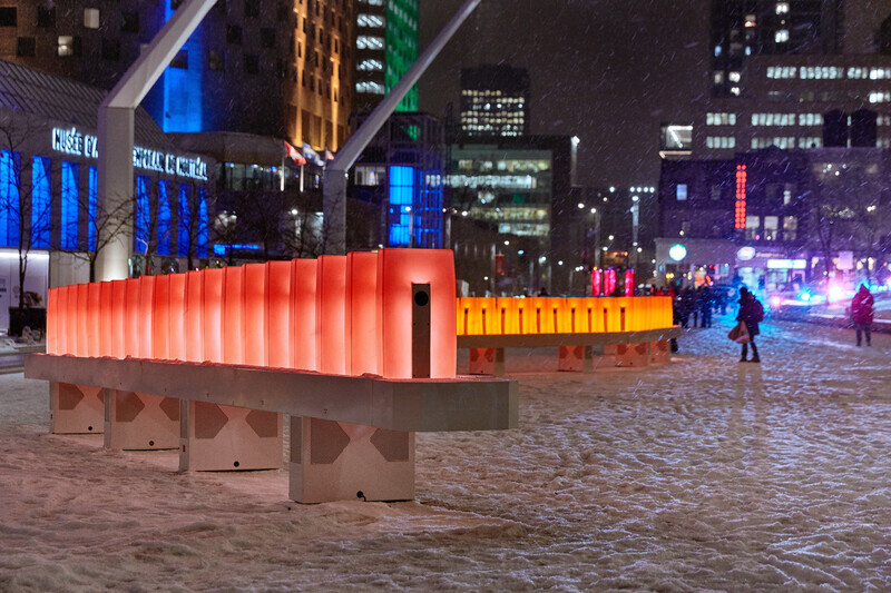 Newsroom | v2com-newswire | Newswire | Architecture | Design | Lifestyle - Press release - Luminothérapie: domino effect is Brightening Up Place des Festivals This Winter - Quartier des Spectacles Partnership