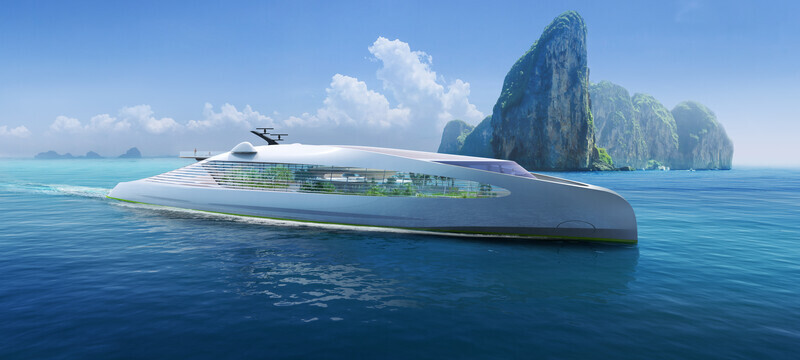 Salle de presse | v2com-newswire | Fil de presse | Architecture | Design | Art de vivre - Communiqué de presse - 3deluxe dévoile le premier super-yacht zéro carbone au Monaco Yacht Show - 3deluxe