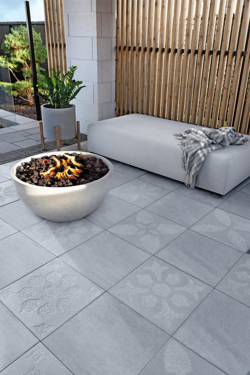 Press kit - Press release - Techo-Bloc Launches FLORA: a Trendsetting Patio Slab that Brings Florals to Concrete - Techo-Bloc