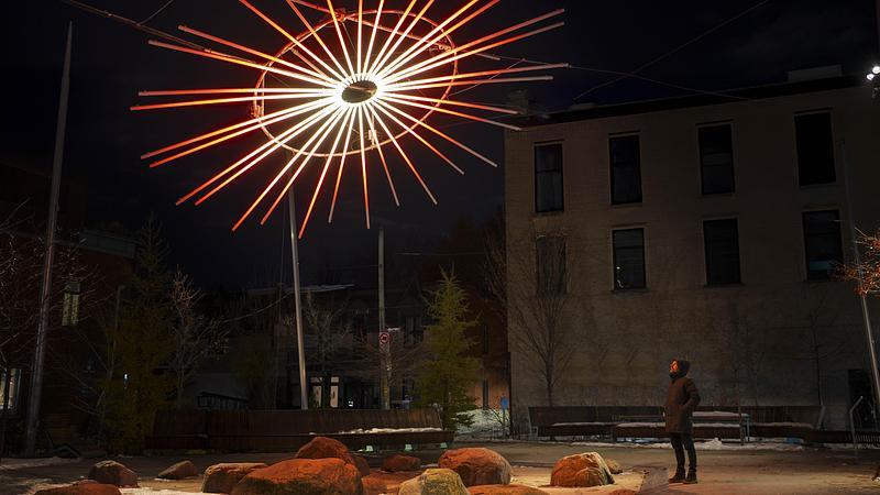 Newsroom | v2com-newswire | Newswire | Architecture | Design | Lifestyle - Press release - UN BRIN D’SOLEIL, Suspended Artwork in the Heart of Winter - L'Avenue du Mont-Royal