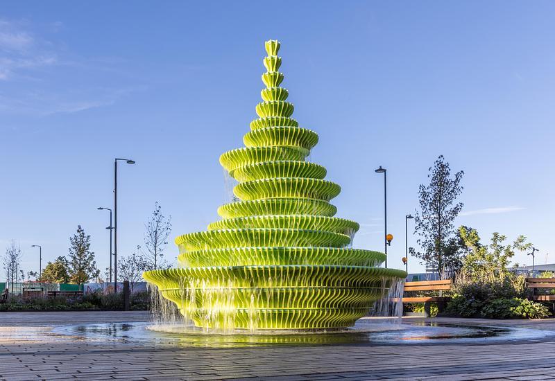 Newsroom | v2com-newswire | Newswire | Architecture | Design | Lifestyle - Press release - NEON Unveils 'The Fountain': A 4.3-Metre Water Sculpture in the Heart of Brent Cross Town, London - NEON